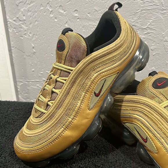 🔥🔥 Nike Air VaporMax 97 Metallic Gold 2018 Shoes - Men Size 11 - VGUC - Picture 2 of 13